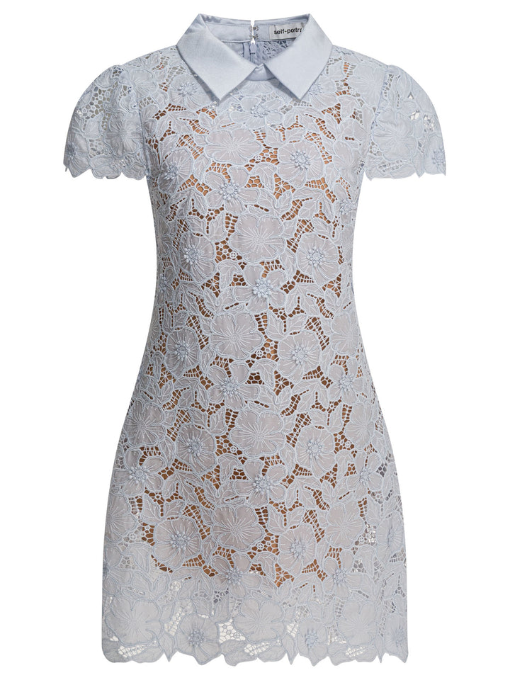 Self-Portrait Short Lace Dress Abiti - Light blue | 8be086c645e533694e0fd4bd6ac8c3f7c274336d