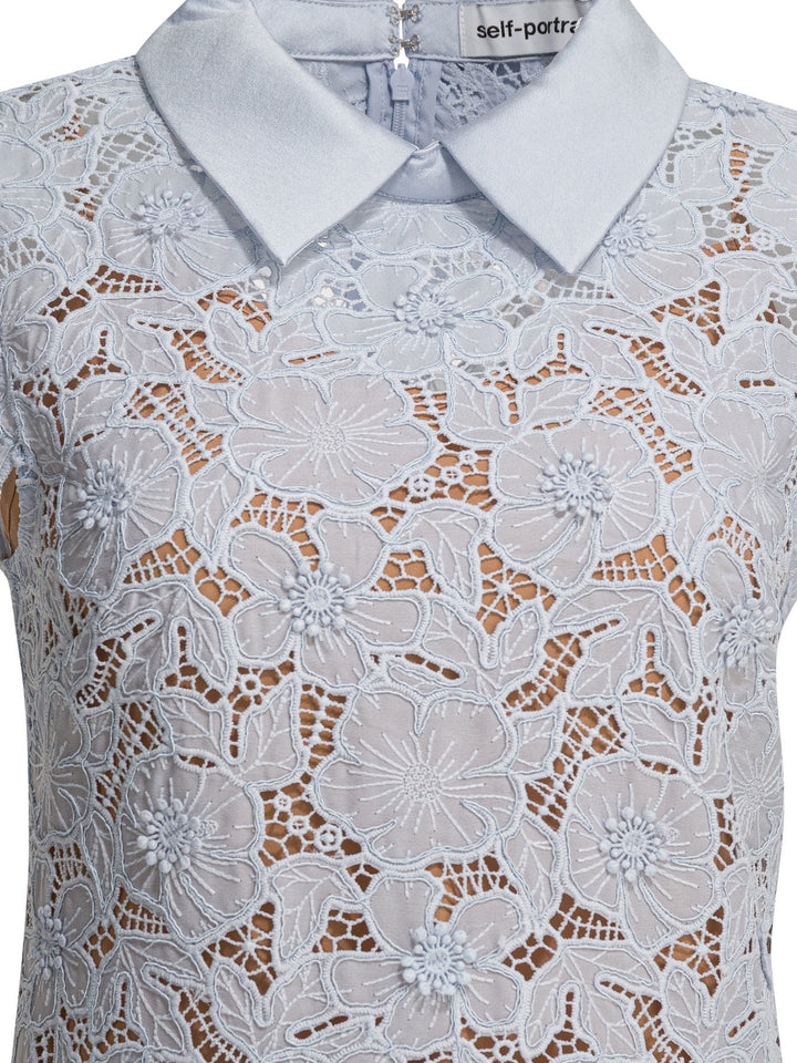 Self-Portrait Short Lace Dress Abiti - Light blue | b6116b53db10f7b777e70d1a6073d3f63dc71ec3