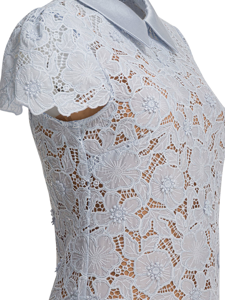 Self-Portrait Short Lace Dress Abiti - Light blue | 7f26a6225b17386eab72840e925a6f06f97abc93
