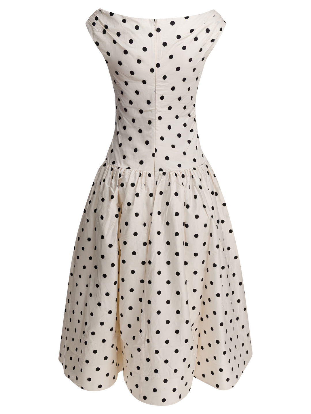 Self-Portrait Polka Dot Flared Midi Dress Abiti - Bianco | a9d751c0aabb46d076e83f5b7ec91442560f6c9b