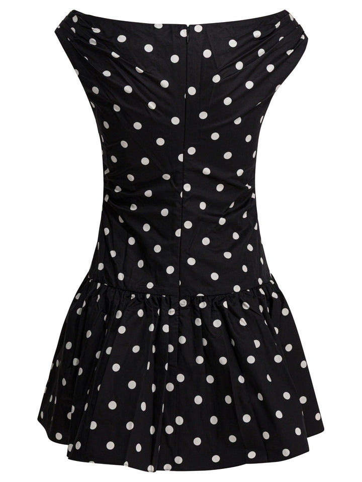 Self-Portrait Polka Dot Flared Dress Abiti - Nero | 382811d0c96929cdd9d951d8486e7f669599fc35