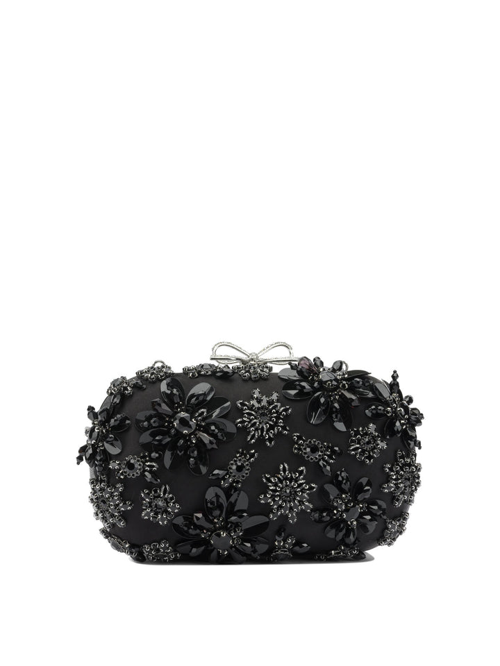 Self-Portrait Satin Clutch Bag With Crystals Clutches - Nero | 2e55d098e0870c62125402ac041163ece39044c8