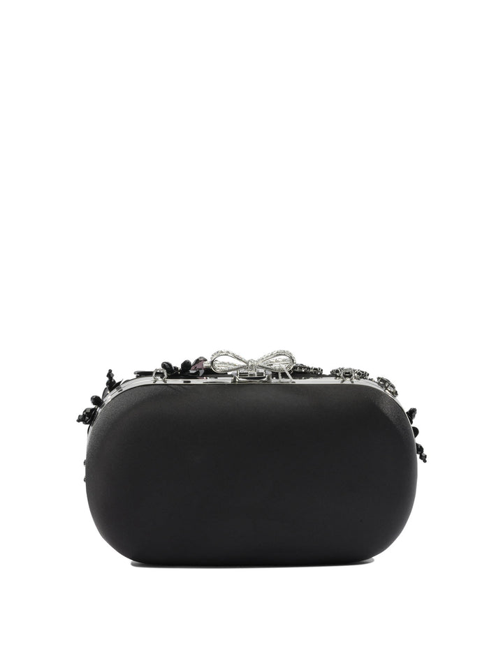 Self-Portrait Satin Clutch Bag With Crystals Clutches - Nero | dd6782bcf24b75a1938836d4f1c76f02e30310a6
