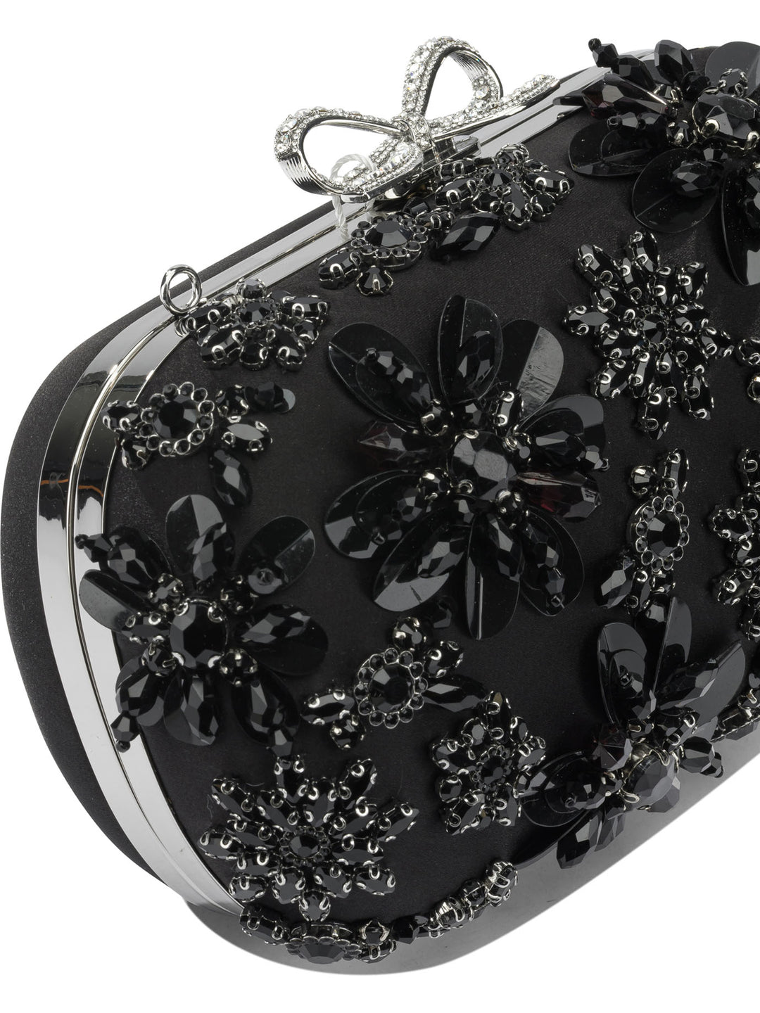 Self-Portrait Satin Clutch Bag With Crystals Clutches - Nero | c481f8d6ba133956792d8c79df5468b84a4a71ab