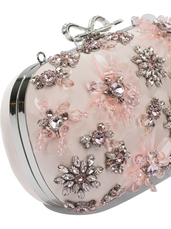 Self-Portrait Satin Floral Clutch Bag Clutches - Rosa | fe505615d8e6c0c7e42e515068132581409bd609
