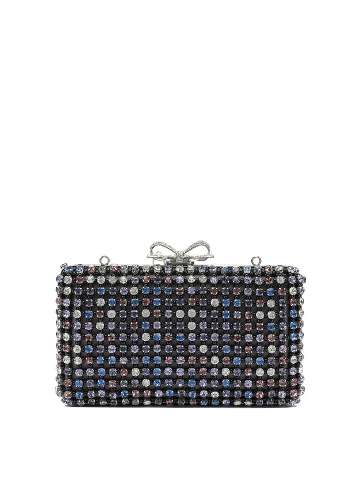 Self-Portrait Multi-Crystal Knit Clutch Bag Clutches - Nero | 280c57a44f82abf94ef902077aeaf8148fb9cd09