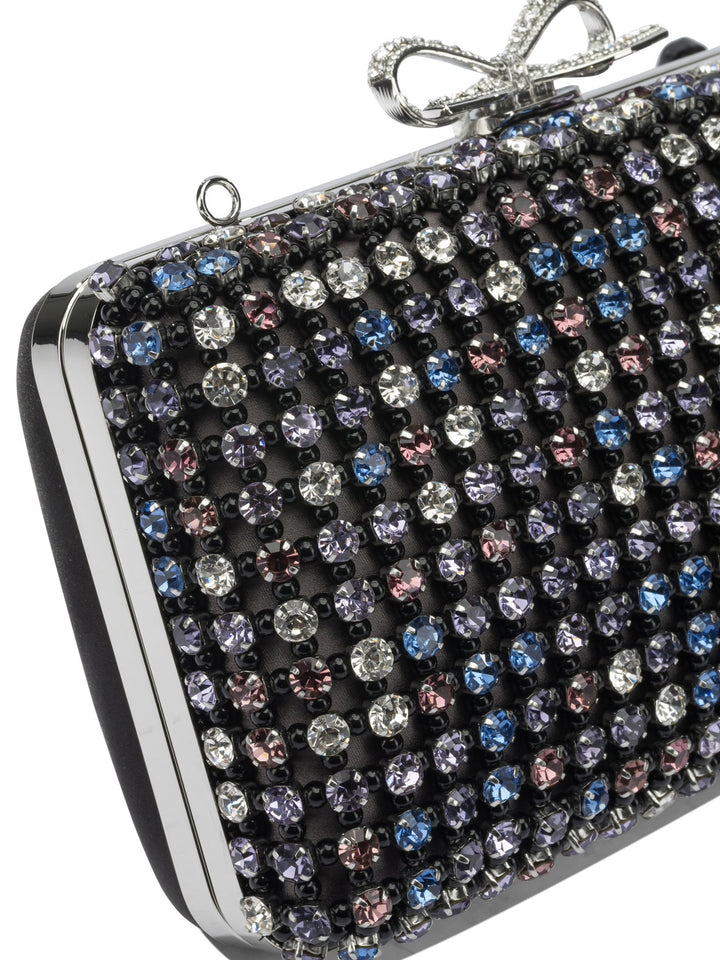 Self-Portrait Multi-Crystal Knit Clutch Bag Clutches - Nero | 6efb3475c6e92d6eecd05adb0f423b12e5f8f93b