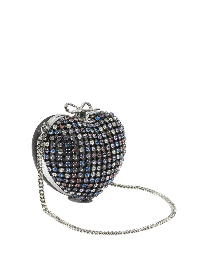 Self-Portrait Heart Clutch With Crystals Clutches - Nero | e33b202d9700d7dbb3811f306799b06e9ec4111b