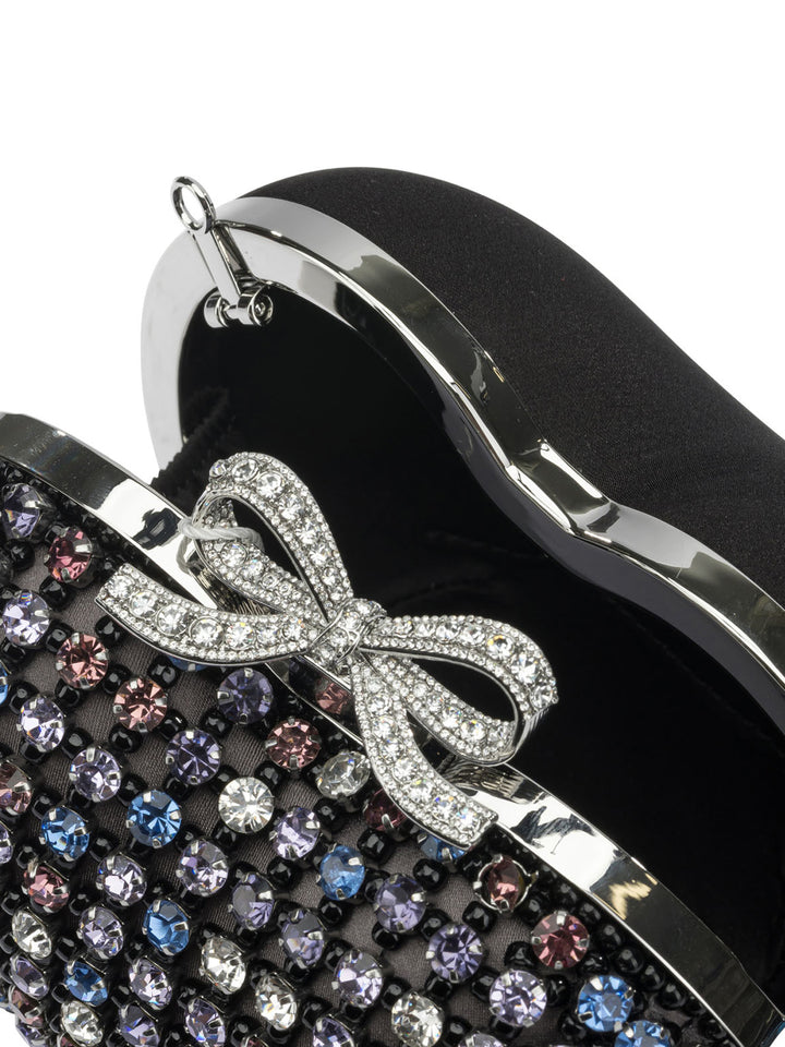 Self-Portrait Heart Clutch With Crystals Clutches - Nero | 79d4c2bdb09f7c534cac7e6da525e609132ac642