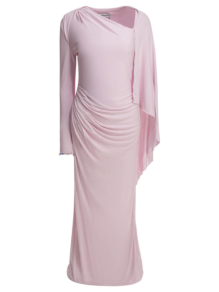 Self-Portrait Long Draped Jersey Dress Abiti - Rosa | 5b89cbe11ae205b5ba5595097ae64503a50f6720