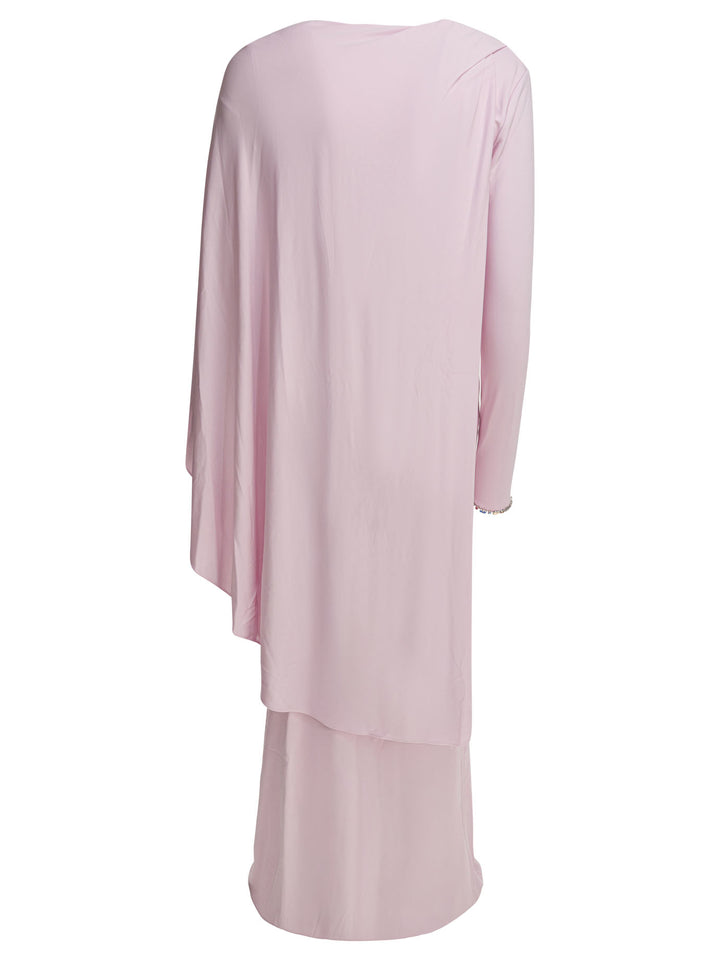 Self-Portrait Long Draped Jersey Dress Abiti - Rosa | d1b31255e88530e68dac61dbffcd977f47bb862e