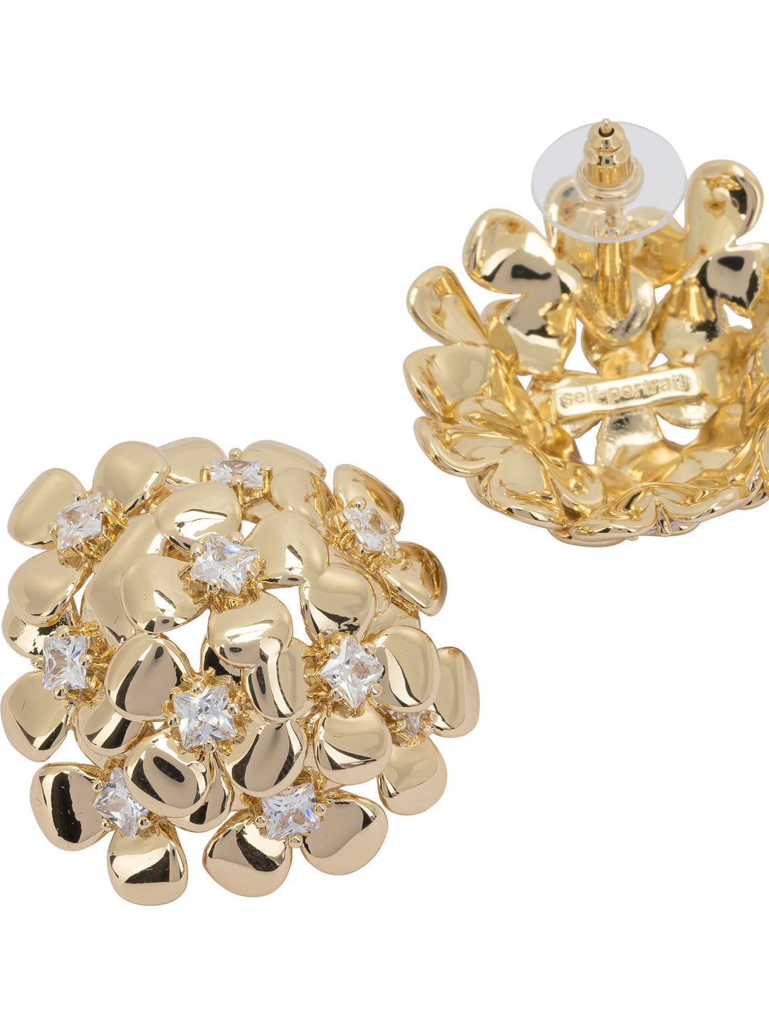 Self-Portrait Earrings With Golden Flowers Jewels - Oro | 57cd9eb98c95621a26914cd2a9fbc8da4e645a3d