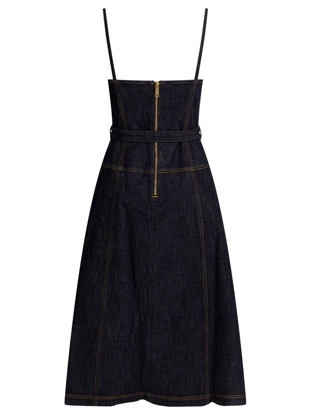 Self-Portrait Denim Flared Midi Dress Abiti - Blu | 6c7e5f71f960fa3f5907fdf09581af147e19b7e7