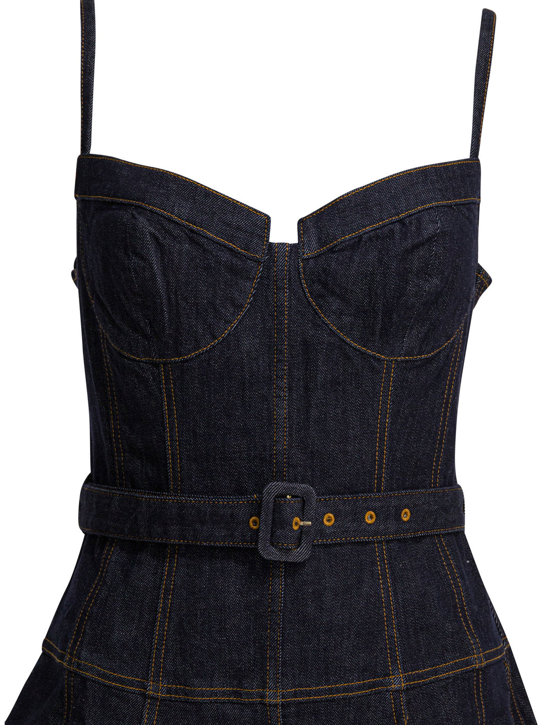Self-Portrait Denim Flared Midi Dress Abiti - Blu | 6a512f9453c69e9853ea394c03ecfa7b3a909a53