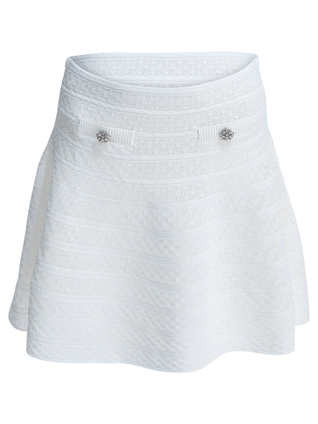 Self-Portrait Textured Knit Miniskirt Gonne - Bianco | be5da8ffd5ebefa52f824fbbcc556d2f644d5cbf