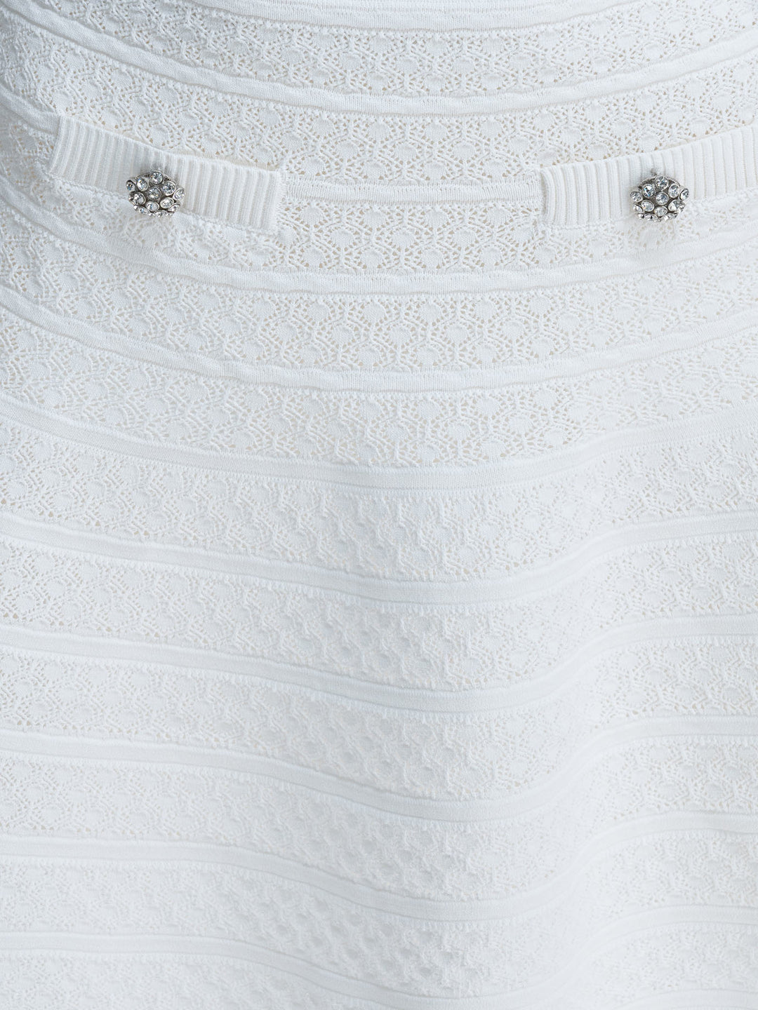 Self-Portrait Textured Knit Miniskirt Gonne - Bianco | b4d7c8cbe50007ef05d898887540f17bfe72234c