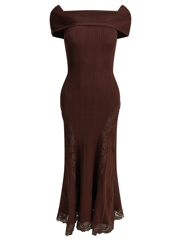 Self-Portrait Midi Dress Abiti - Bordeaux | e58f8d29278bbb9c7a8ff279811e1691592d9d23