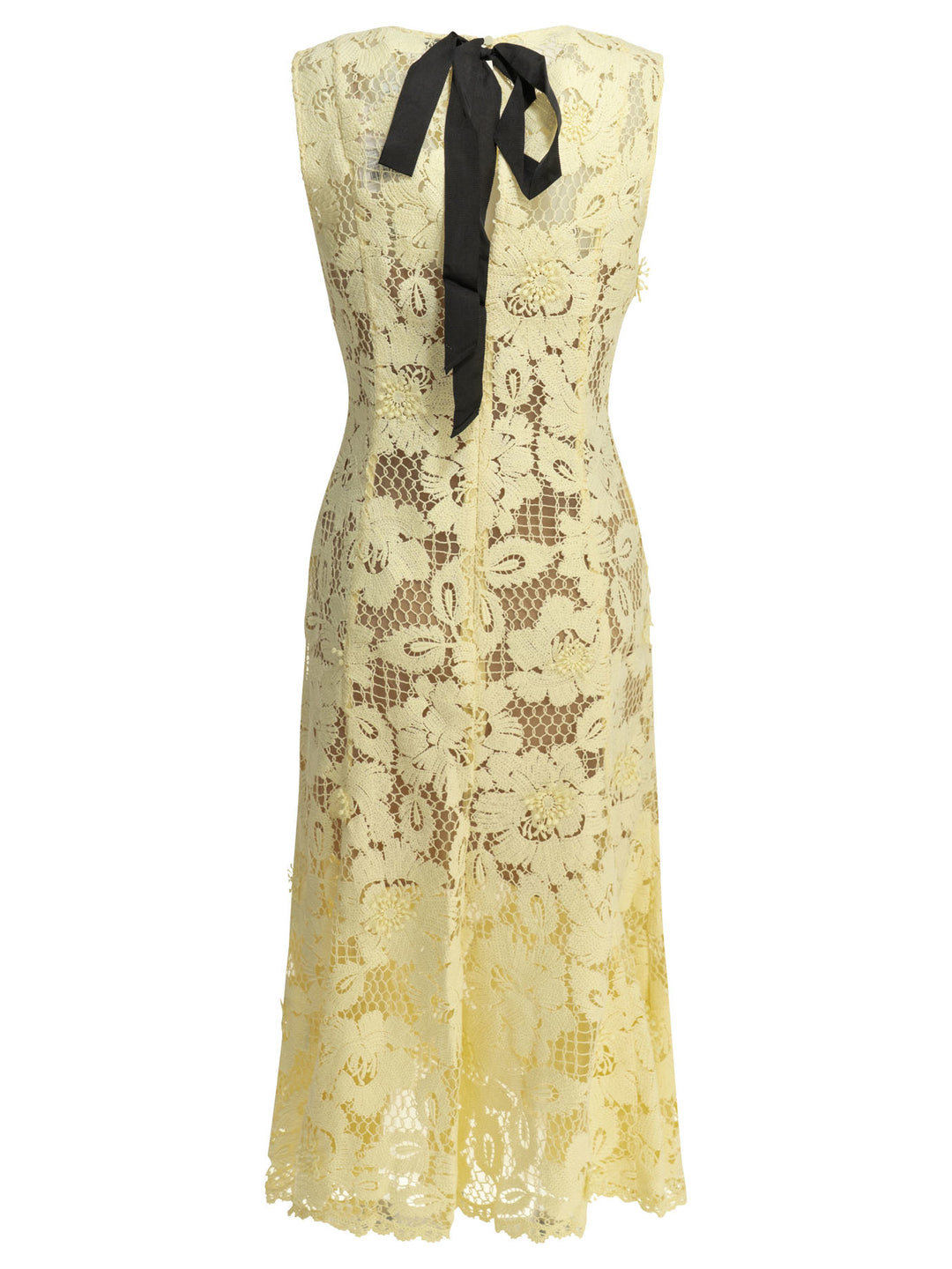 Self-Portrait Flared Midi Dress Abiti - Giallo | f77017391dd1aa9d57302e0333486cf6d54bfc9c