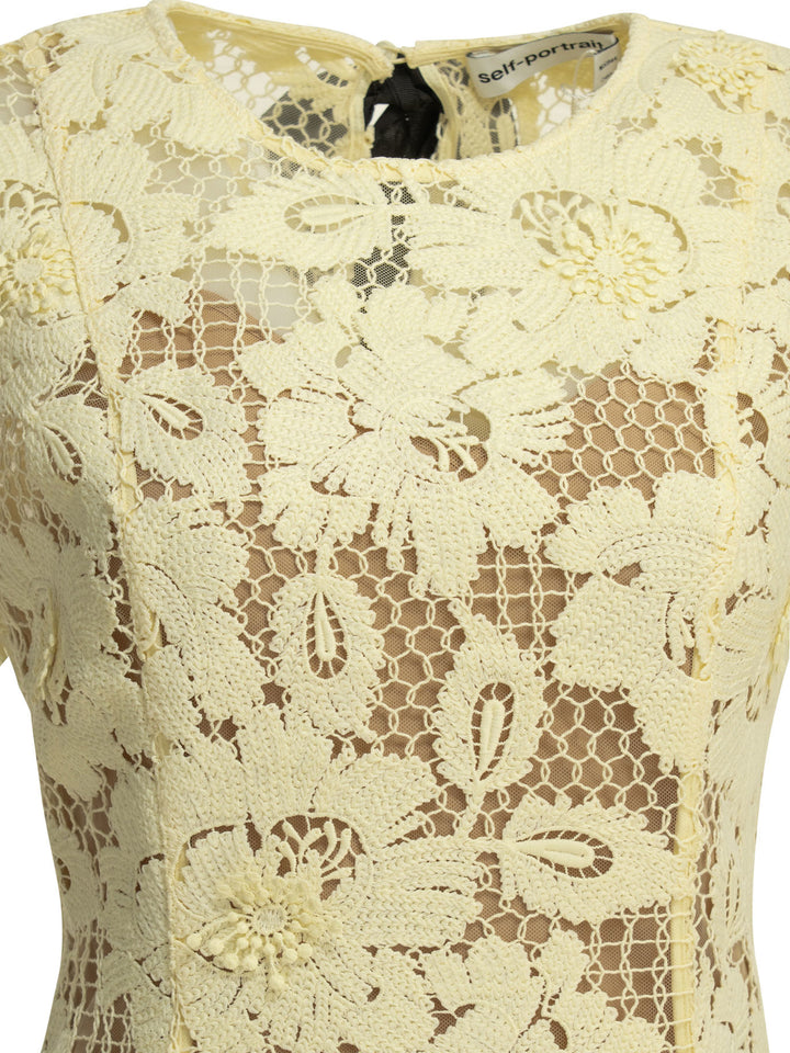 Self-Portrait Flared Midi Dress Abiti - Giallo | 2c2c8310c64e36c721ea7822bacbab30cbd6dc44