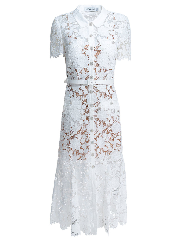 Self-Portrait Embroidered Midi Dress Abiti - Bianco | 5cd964d14a74dceaf0f6325ce1e41687750aeb7f