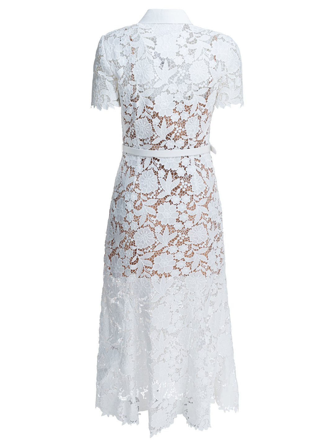 Self-Portrait Embroidered Midi Dress Abiti - Bianco | 22c81170b92860c2e7f19e24b55ea572269ba396