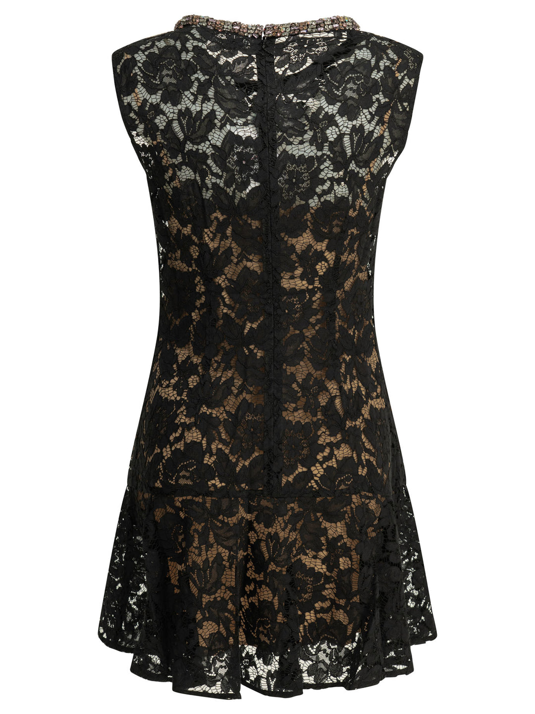 Self-Portrait Embroidered Short Dress Abiti - Nero | bd079f94f6bb30d35fea08e167f16bbb0cc3d8b5