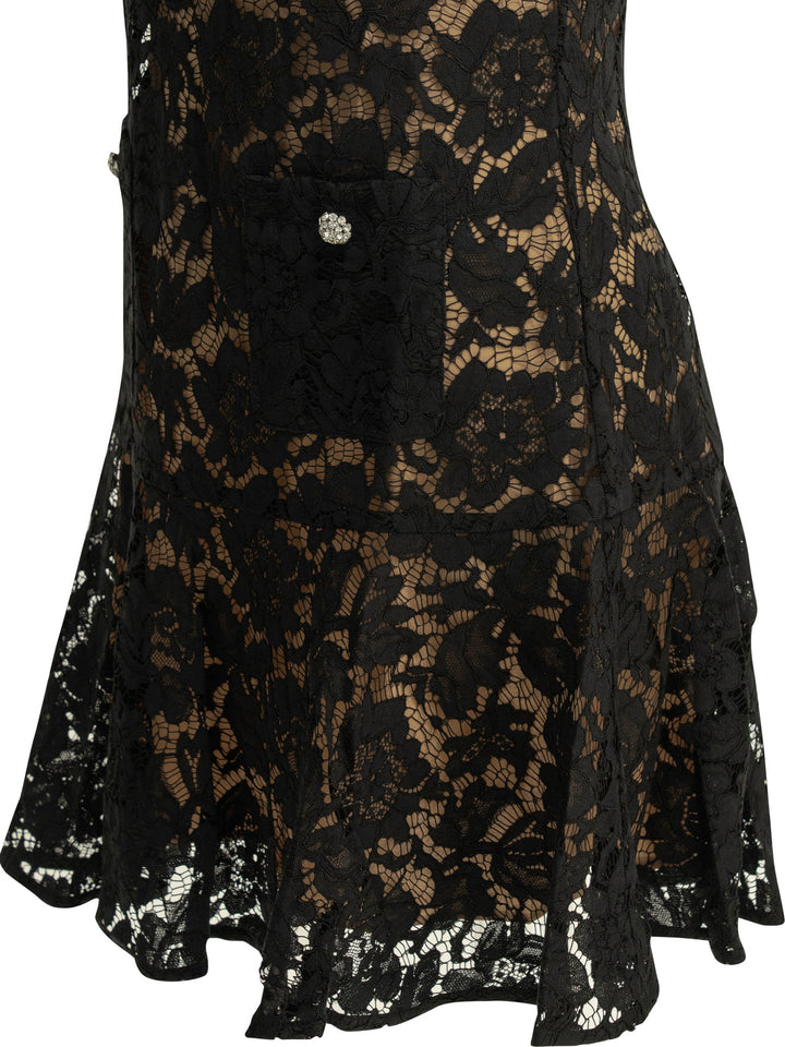 Self-Portrait Embroidered Short Dress Abiti - Nero | 5f8234bbe4c31020d6177a78061883058d6433a6