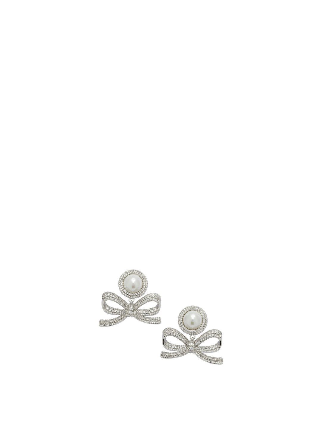 Self-Portrait Dangling Earrings With Pearls Jewels - Silver | dd5ec549030bd45bf25c51771f1f7664776e6d45