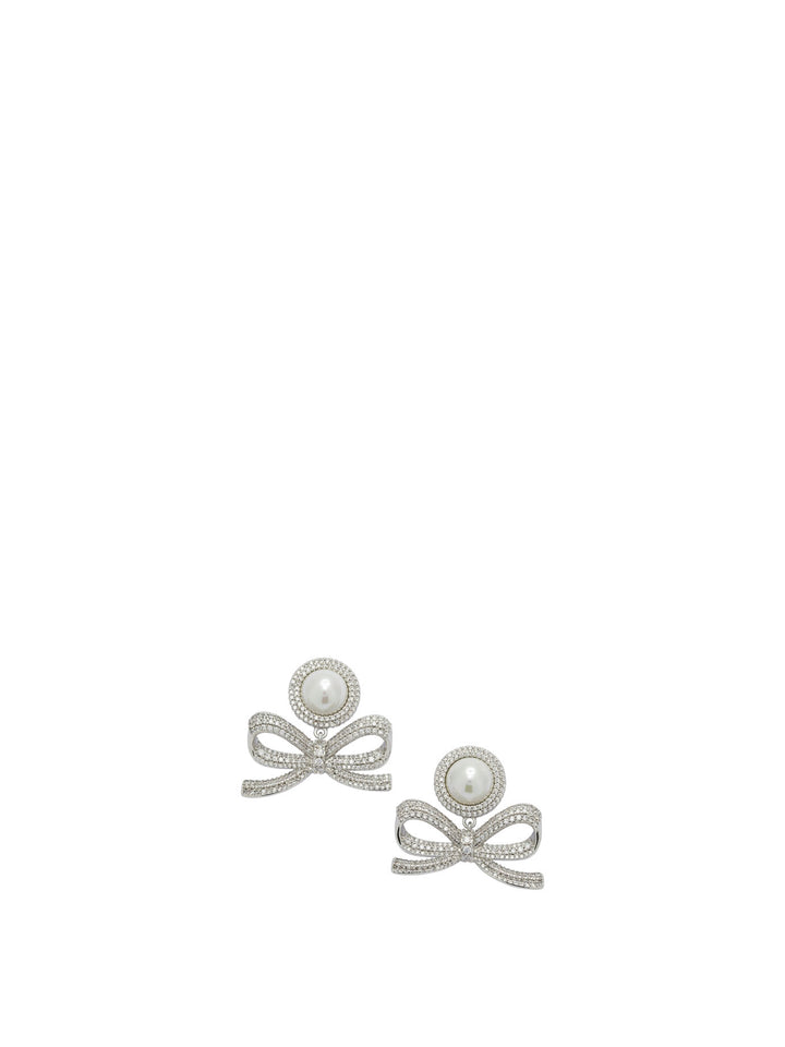 Self-Portrait Dangling Earrings With Pearls Jewels - Silver | dd5ec549030bd45bf25c51771f1f7664776e6d45