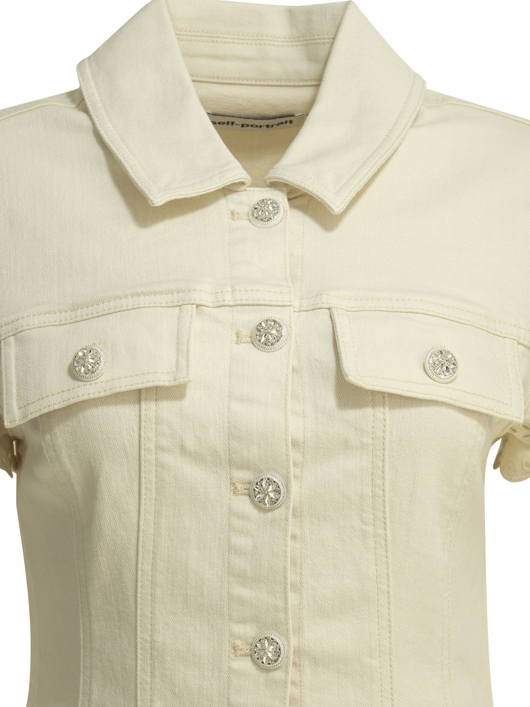Self-Portrait Embroidered Short Dress Abiti - Bianco | 53d1ec21dc82d5e9b45e4d8476b9171f2851bae4