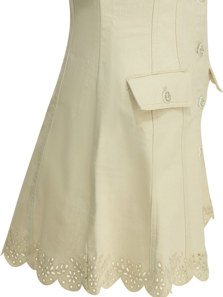 Self-Portrait Embroidered Short Dress Abiti - Bianco | ff849f355b676b5ec5cbd0b1704e5d0bf7031a43