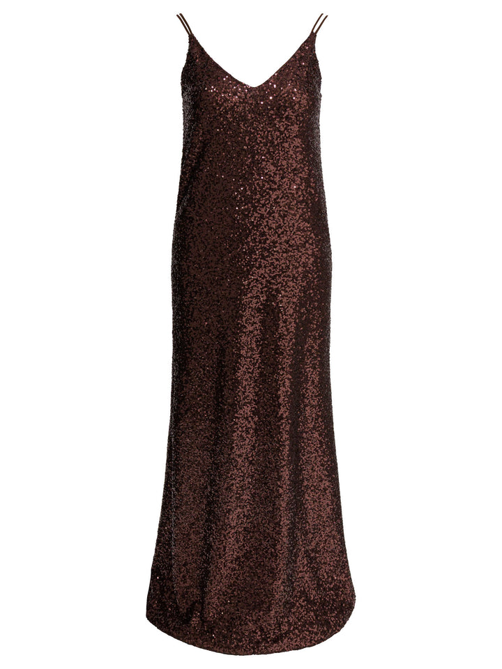 Semper Long Sequined Dress Abiti - Marrone | 30afce767b19a154ccc25886995a8d658508f473