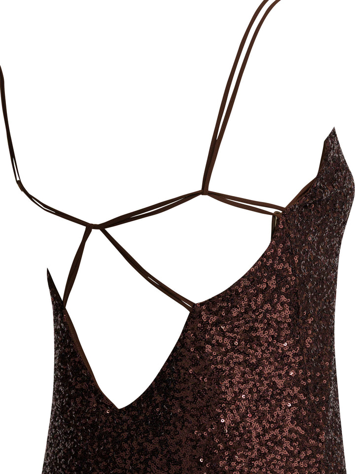 Semper Long Sequined Dress Abiti - Marrone | fcace9669b83f0d3733aa7c644d15f574b711fbd