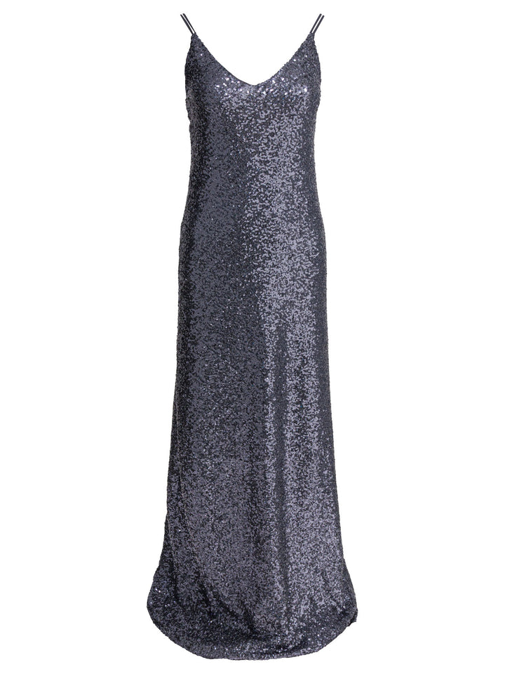 Semper Long Sequined Dress Abiti - Grey | 5d29350aefe844df660dbc1abeaa8eaeea7931d1