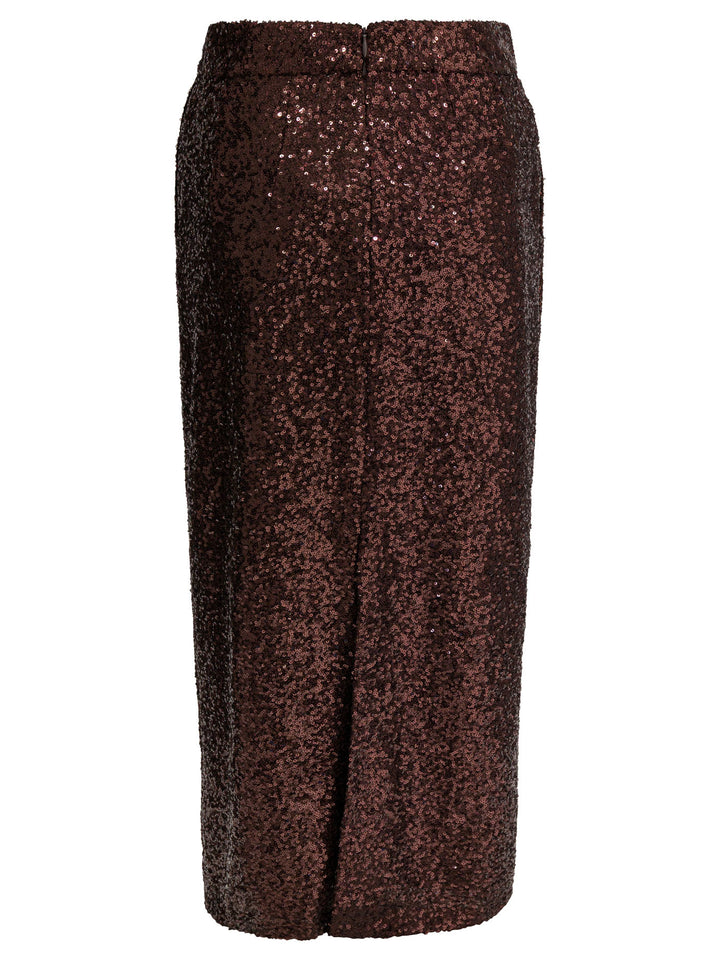 Semper Sequined Midi Skirt Gonne - Marrone | 24d1f99bdd09ecac51025f8f8dac2a770f4789a7