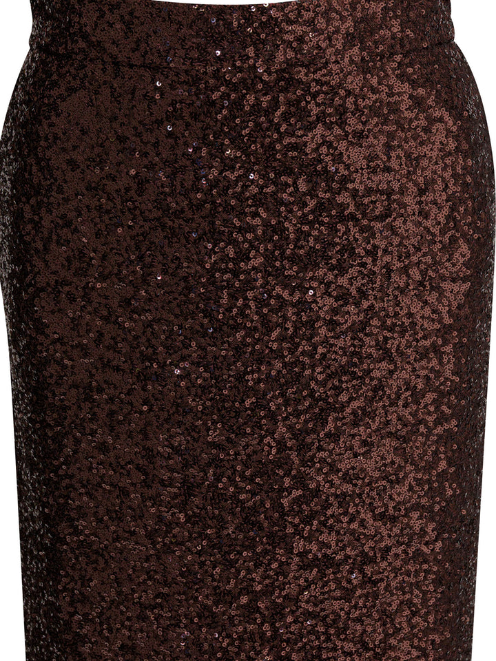 Semper Sequined Midi Skirt Gonne - Marrone | f72cab5e7193d900065baa29df63915e71f924e1