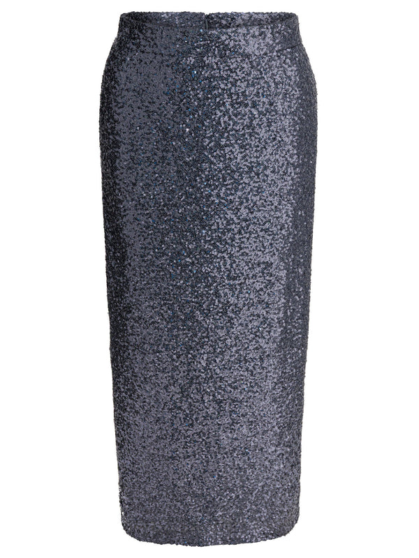 Sequined Midi Skirt Gonne Grey