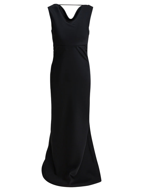 Long And Flared Dress Abiti Nero