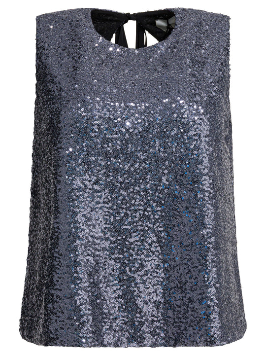 Sequined A-Line Top Top Grey