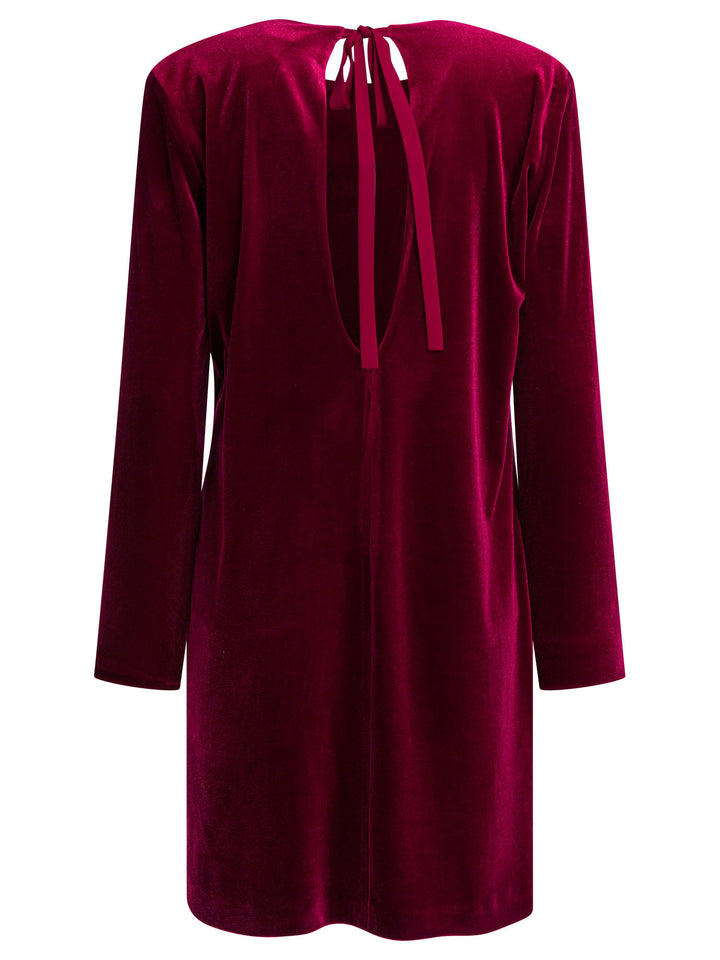 Semper Short Velvet Dress Abiti - Bordeaux | adec77751dbdf7c38ae861146987e2d20d9da255