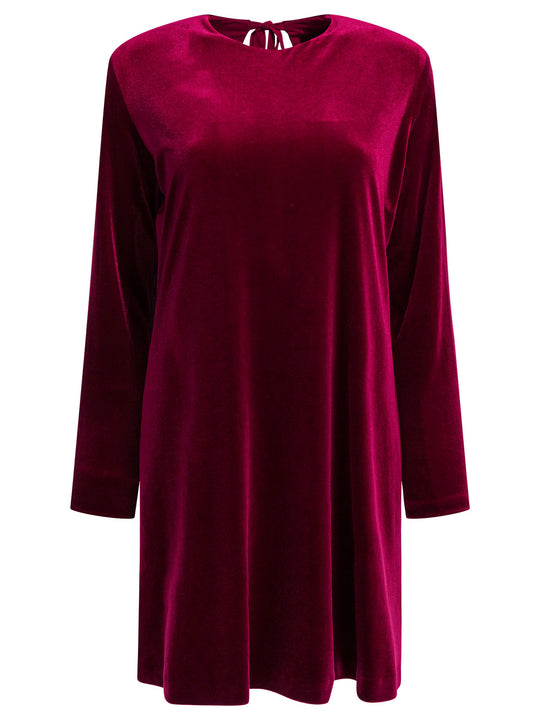 Short Velvet Dress Abiti Bordeaux