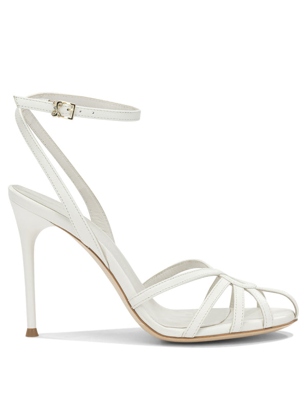 100mm Heeled Sandali Bianco