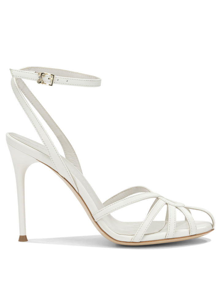 Sergio Levantesi 100mm Heeled Sandali - Bianco | 8e368320957ddb809b74361261358c95c943bbd7