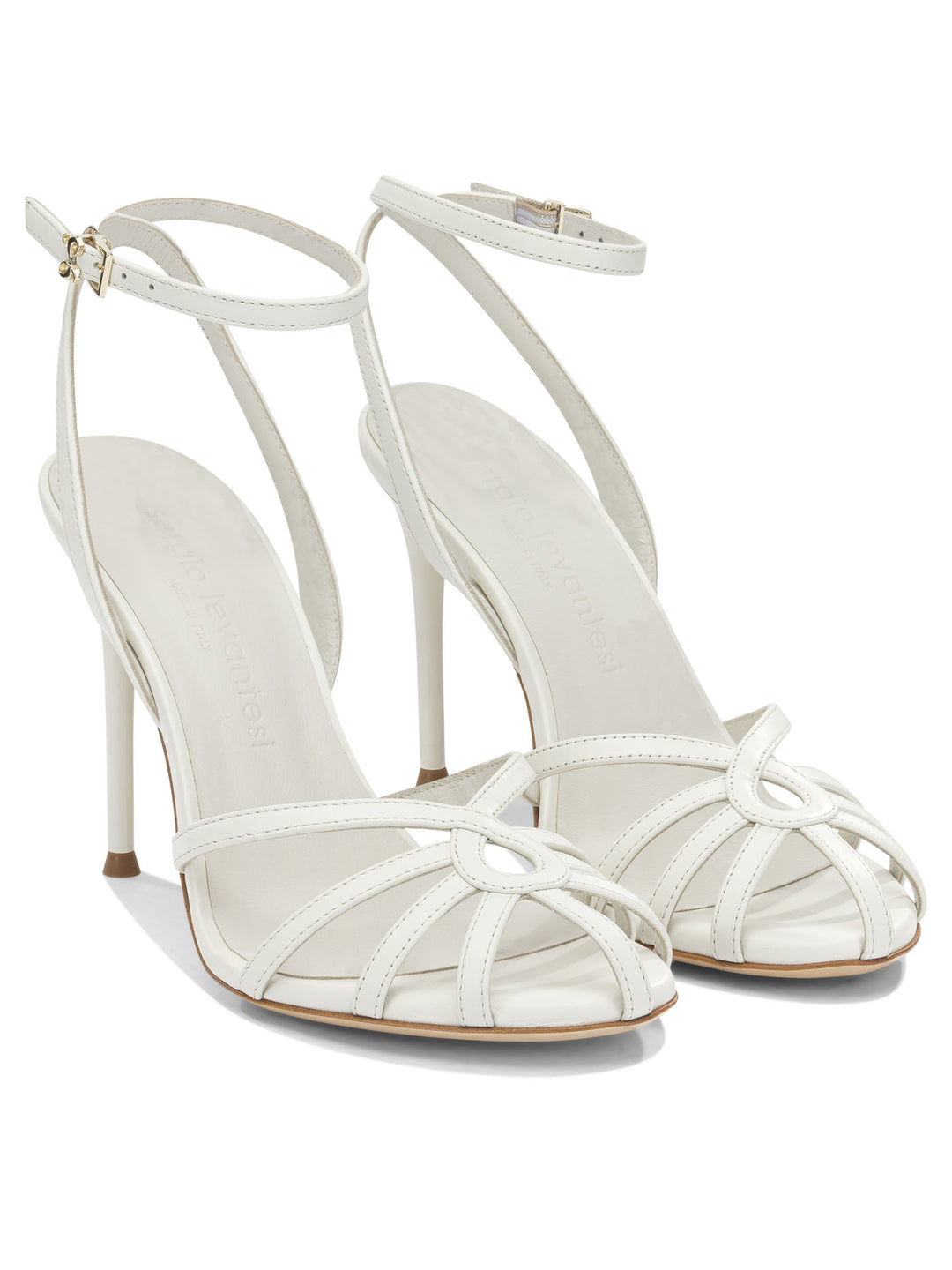 Sergio Levantesi 100mm Heeled Sandali - Bianco | f1537b08648b576d350ec938d6ba20553db97662