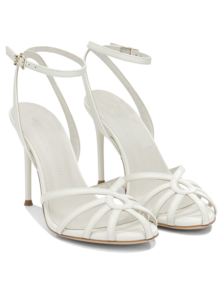 Sergio Levantesi 100mm Heeled Sandali - Bianco | f1537b08648b576d350ec938d6ba20553db97662