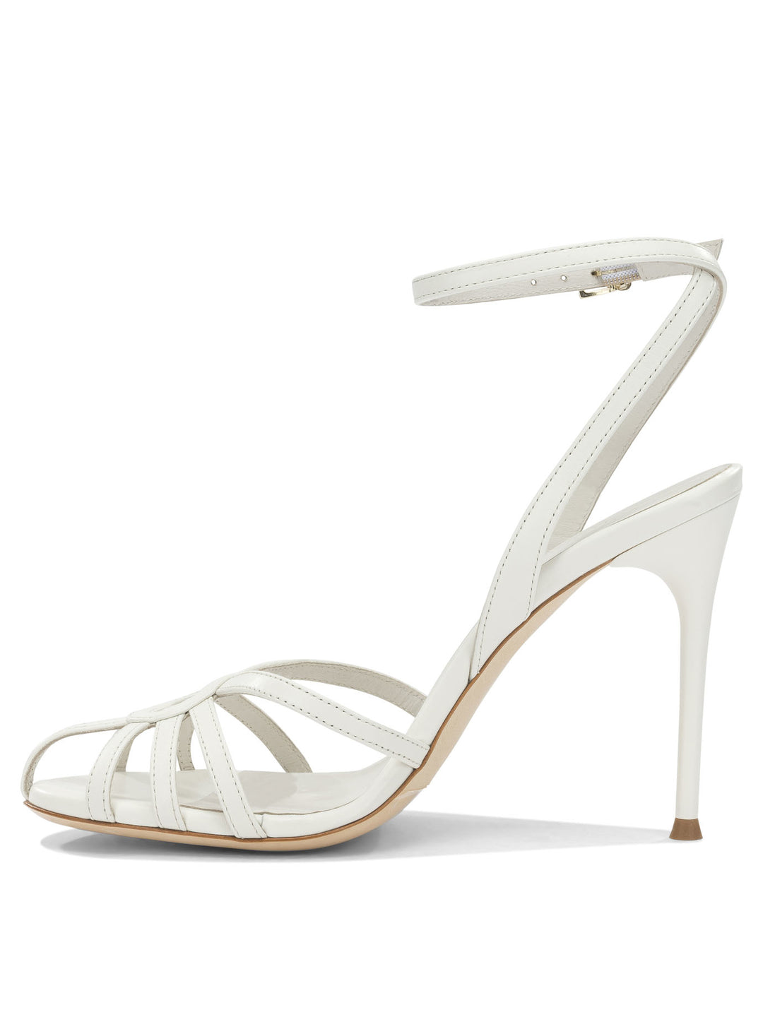 Sergio Levantesi 100mm Heeled Sandali - Bianco | 0ad93aefc5bcc742bfef53ccd76a9e0b25e1321f