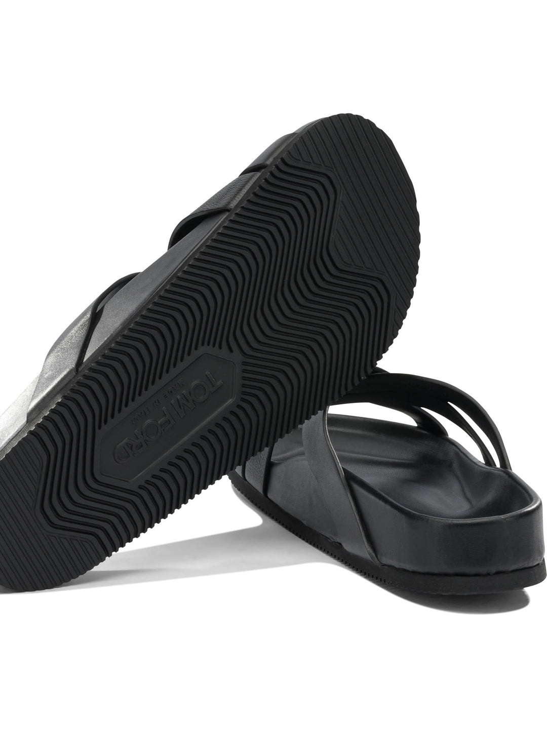 Tom Ford Braided Leather Slides Sandali - Nero | 0ab1893e101eb1b36692f44fdcd60c33991204b8