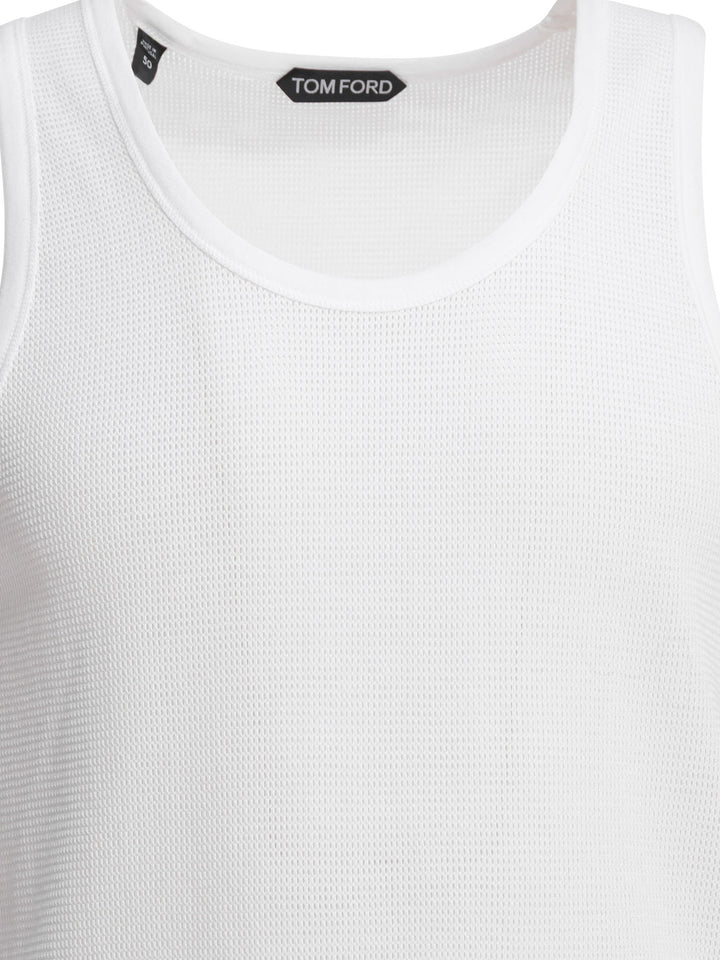Tom Ford Cotton Mesh Tank Top Top - Bianco | 9e6de32cdc1d9570c797a59d1817593e977a73da