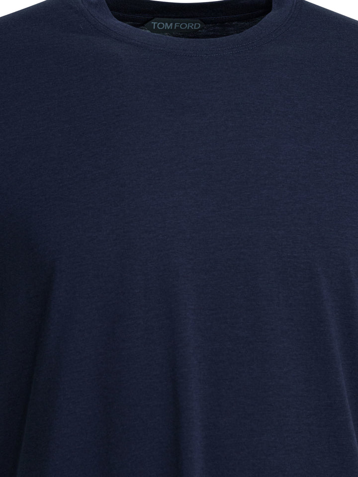 Tom Ford Lyocell And Cotton T-Shirt T-shirts - Blu | 8e9078a7649ca2999223cf7ae8f6b361501bf854