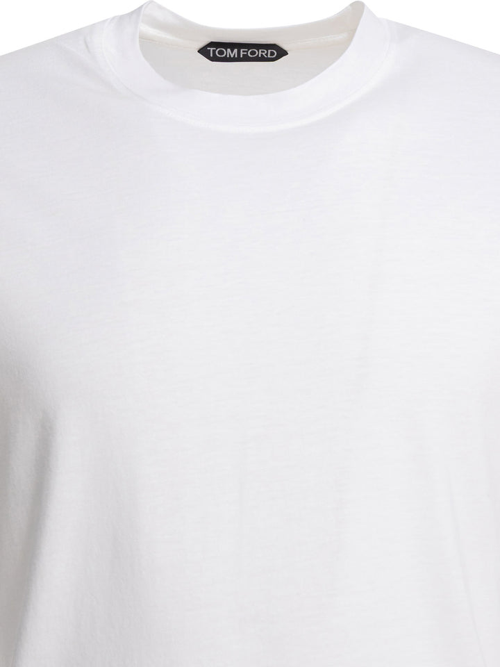 Tom Ford Lyocell And Cotton T-Shirt T-shirts - Bianco | 188546a4bf6fbf531f95048c82aefd655f1c276e